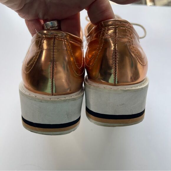 Zara Woman Rose Gold Oxfords, Size 8.5 (39) - Picture 4 of 11